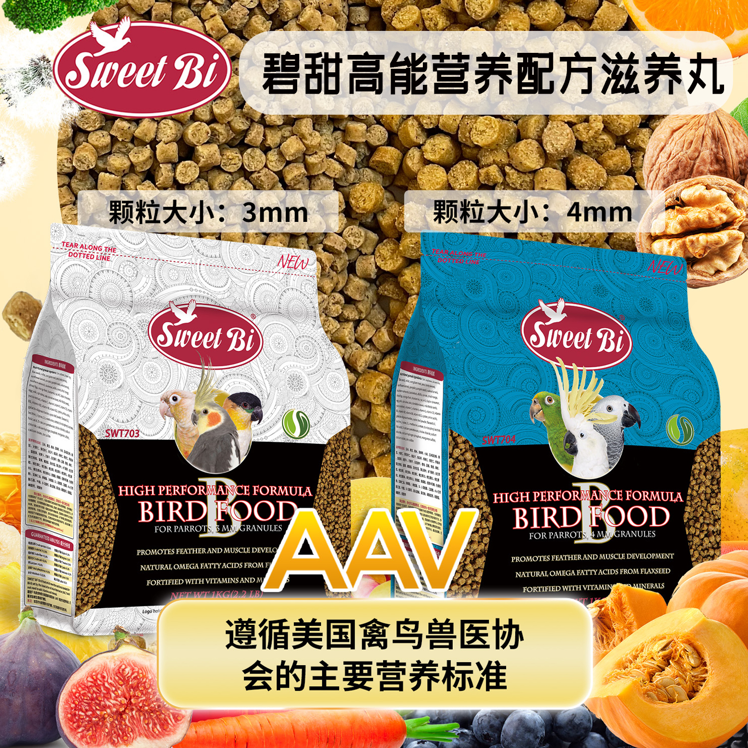 碧甜鹦鹉高能滋养丸小颗粒中颗粒