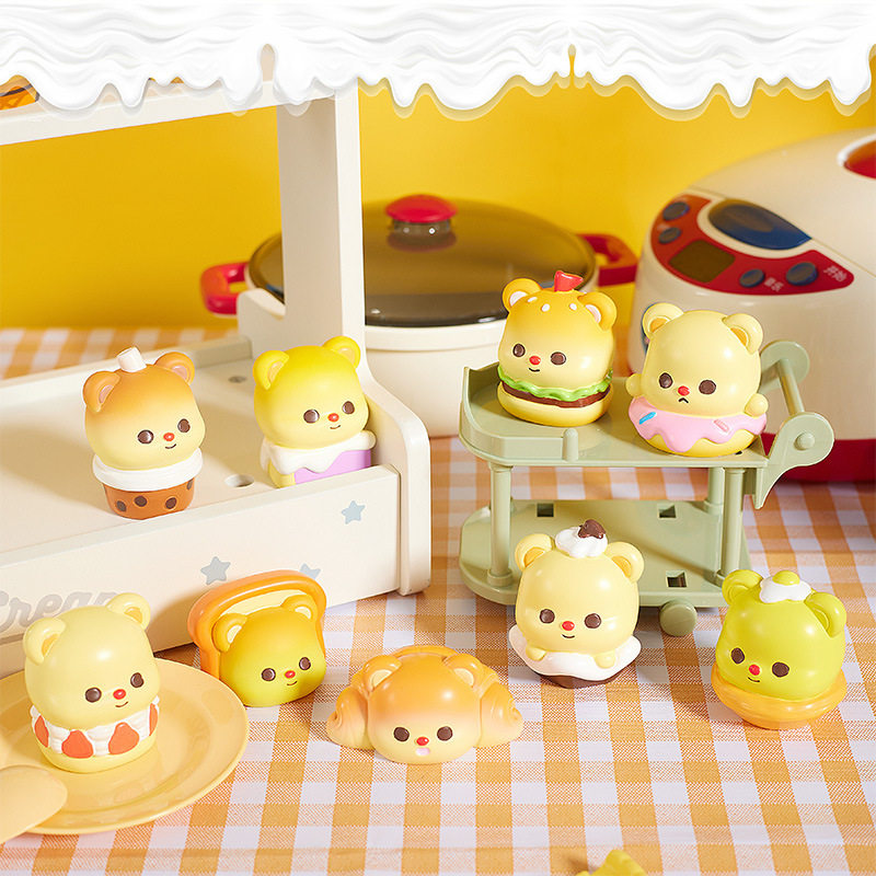 奶油小熊盲盒 创意可爱熊熊卡通潮玩树脂工艺品摆件 手办公仔礼物