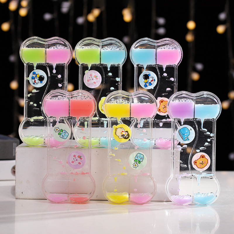 布丁色卡通系列双心油漏 新版少女心油漏流沙计时器玩具 学生礼品