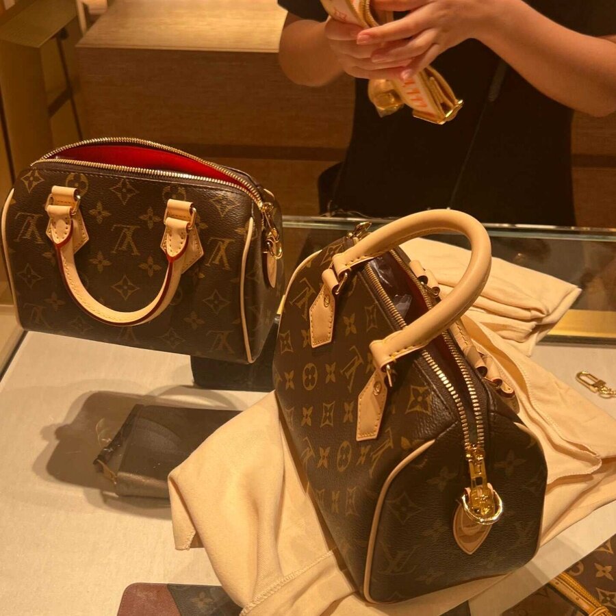 LV/女包新款Speedy 20枕头包经典老花波士顿包手提包单肩包斜挎包