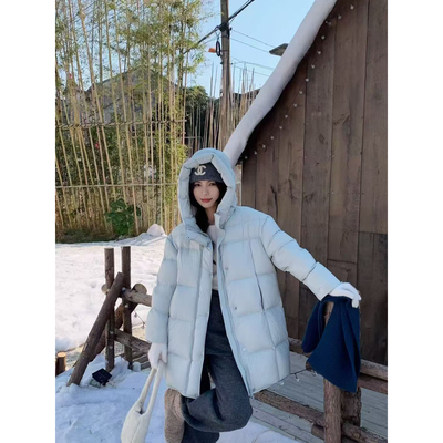 2025年新款高充绒量超蓬松泡芙超轻中长款羽绒服(含90白鸭绒)加厚