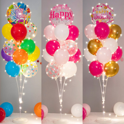 生日快乐透明多色气球地飘