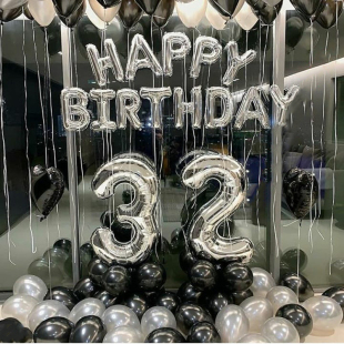 感简单 周岁仪式 成人生日派对气球装 饰场景布置用品背景墙套餐男士