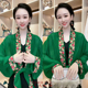 防晒披肩旅游绣花遮阳洋气雪纺开衫 民族风中式 系带披肩 新款 夏季