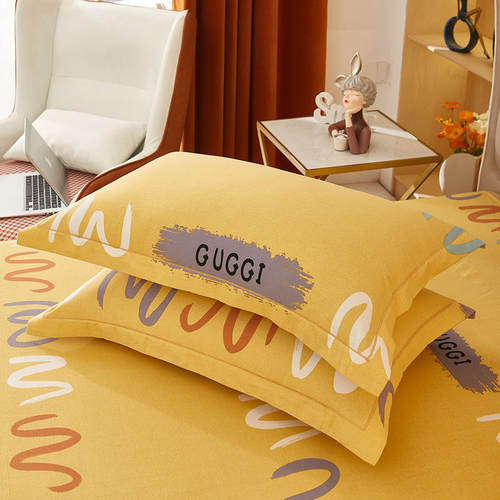 全棉枕套一对加厚磨毛心皮