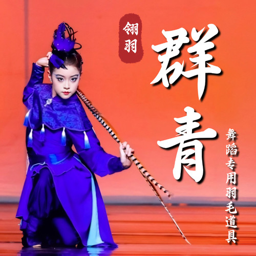 群青翎子舞蹈道具戏曲翎毛翎羽青