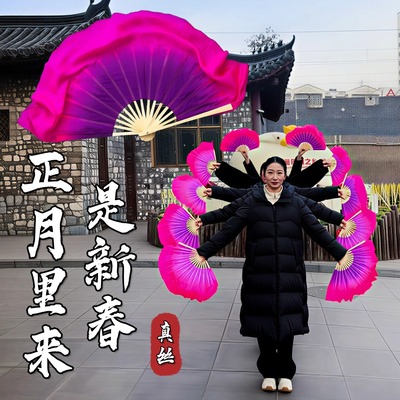 舞蹈扇子正月里来是新年真丝