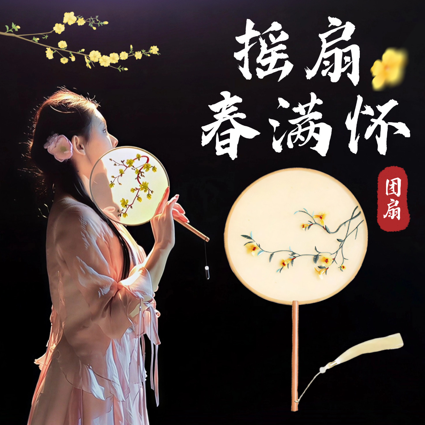 摇扇春满怀团扇舞蹈专用成人古风图片