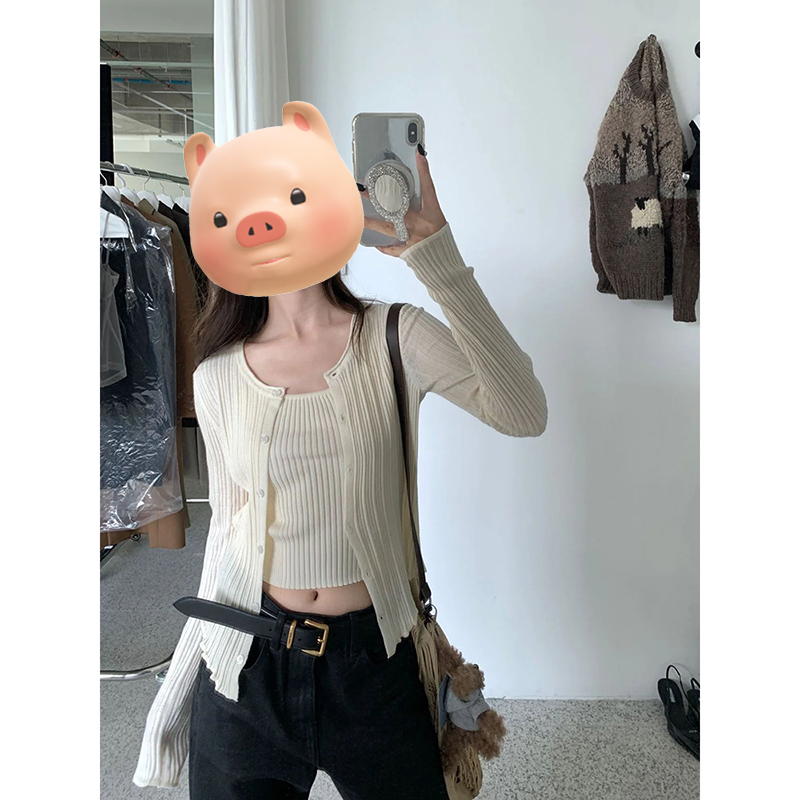 入秋减龄穿搭一整套针织开衫吊带上衣两件套装初早春2025新款女装