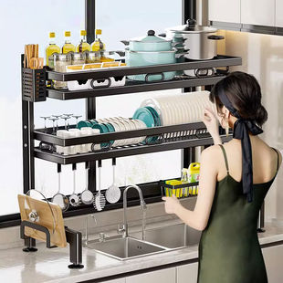碗筷餐具收纳盒碗具沥水架厨房碗架置物架2024新款极窄台上麻布