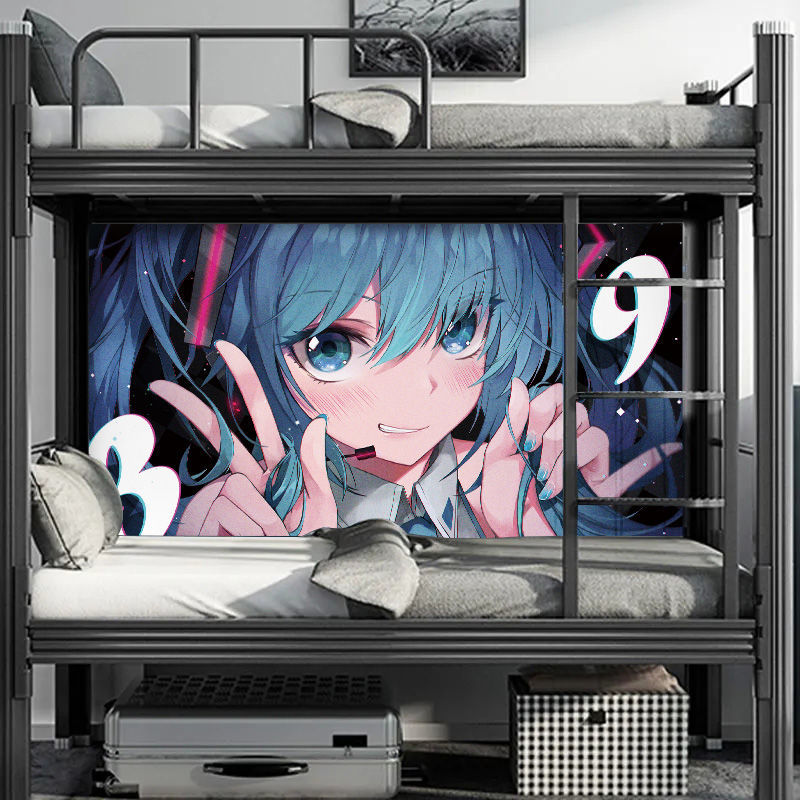二次元初音未来宿舍改造自粘贴纸防水装饰墙上房间墙壁纸动漫墙贴