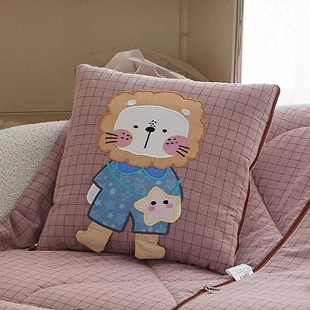 2025新款全棉贴布绣抱枕被子两用学生办公室午睡空调被汽车靠垫枕