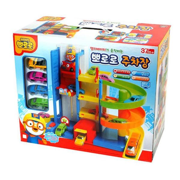 韩国啵乐乐多层轨道停车场滑行pororo益智亲子互动小汽车玩具礼物