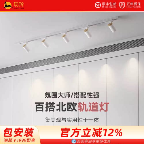 北欧led衣帽间创意个性轨道灯