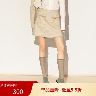 粗花呢半身裙女短裙包臀裙XL103013B130 新款 雪歌2026年春装