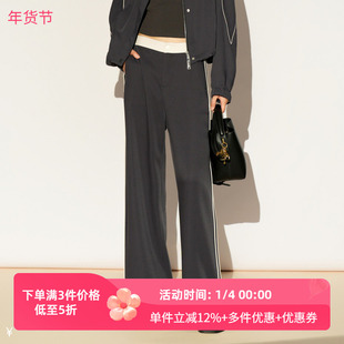 XG/雪歌26春新款阔腿裤女直筒显瘦休闲长裤垂感裤子XL102015A383