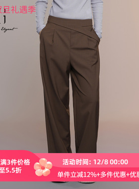 XG/雪歌25年秋季新款高腰显瘦直筒休闲裤女百搭长裤XK302004A572