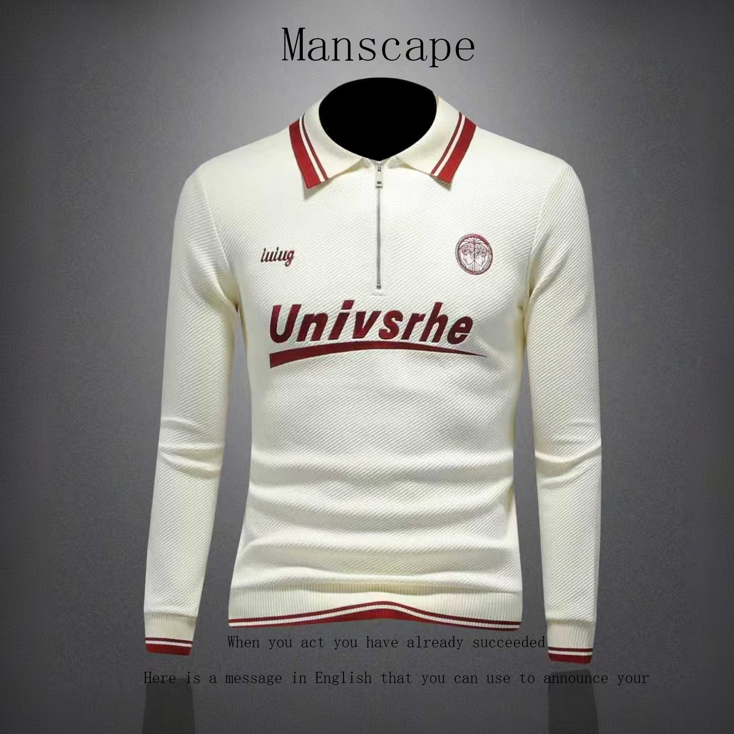 轻奢美式半拉链棉卫衣男春秋条纹