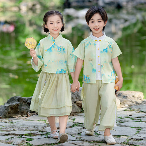 儿童中式汉服夏季上春山国风唐装