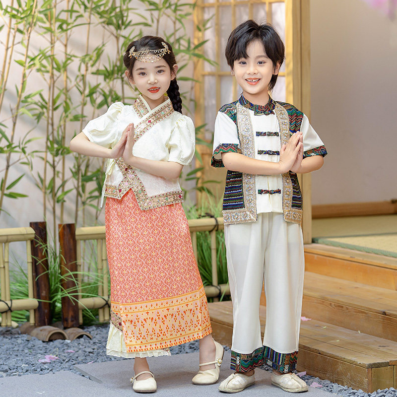 儿童汉服少数民族服装儿童新疆维吾尔族西域风舞蹈服男女童演出服