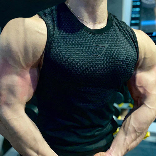 英国gymshark鲨鱼健身运动背心男夏季新款透气速干修身训练服上衣