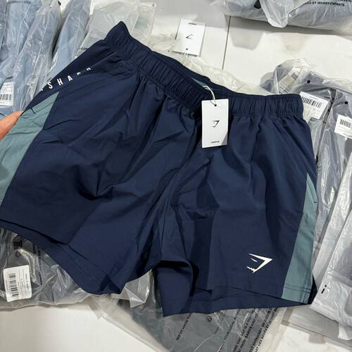 gymshark男士速干运动短裤夏季宽松拼色健身训练裤透气户外三分裤