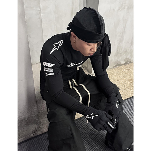 赛车骑行长袖运动T恤健身训练服