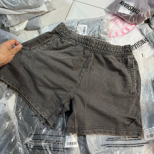 Gymshark健身柔软水洗牛仔运动短裤男装夏季美式做旧复古宽松裤子