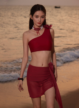 泳衣女款分体两件套2025新款高级感高腰遮肚显瘦海边度假性感泳装