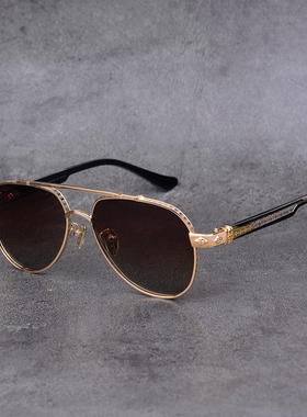 潮牌偏光飞行员复古男女纯钛超轻