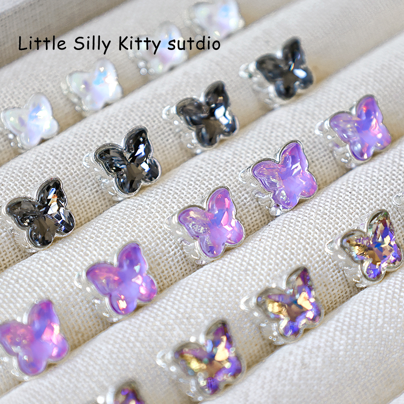 ins风可爱蝴蝶微镶贴片项链合金