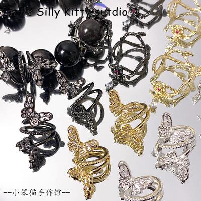 枪黑色蝴蝶手链项配件铜配件