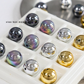 16mm金属色光面亚克力圆珠隔珠手工diy串珠手链项链饰品配件材料