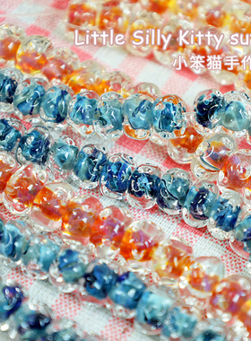 琉璃水波纹车轮珠diy饰品配件