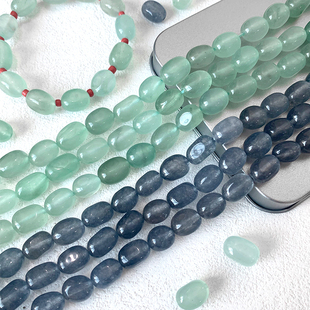 冰凉青灰色异形天然石散珠串珠diy手链项链散珠手工串珠配件材料