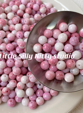 玻璃渐变圆珠diy串珠材料