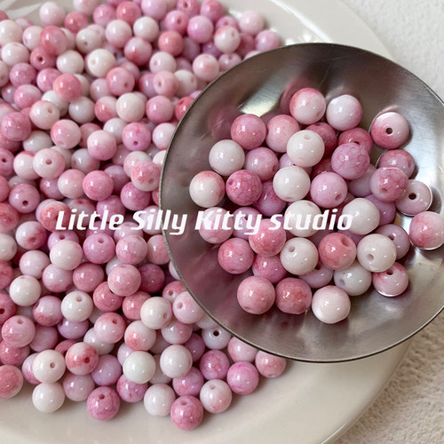 玻璃渐变圆珠diy串珠材料