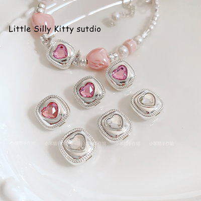 合金双面镶钻珠子diy手工配件