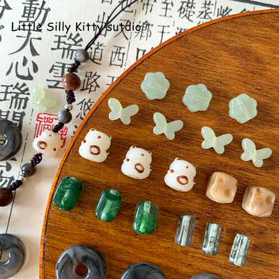 树脂国风仿玉石珠子手工diy串珠