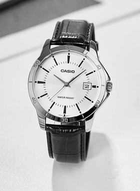 casio卡西欧手表男休闲皮带简约指针石英表MTP-V004L-7A海外直邮