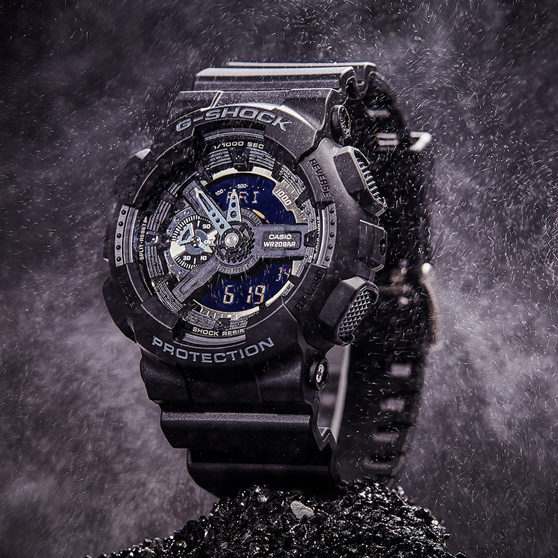casio卡西欧手表男学生g-shock黑武士运动防水电子手表ga-110-1b