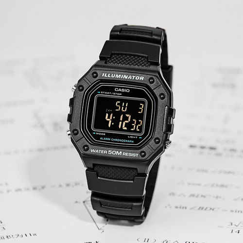 卡西欧男女电子小方块运动手表