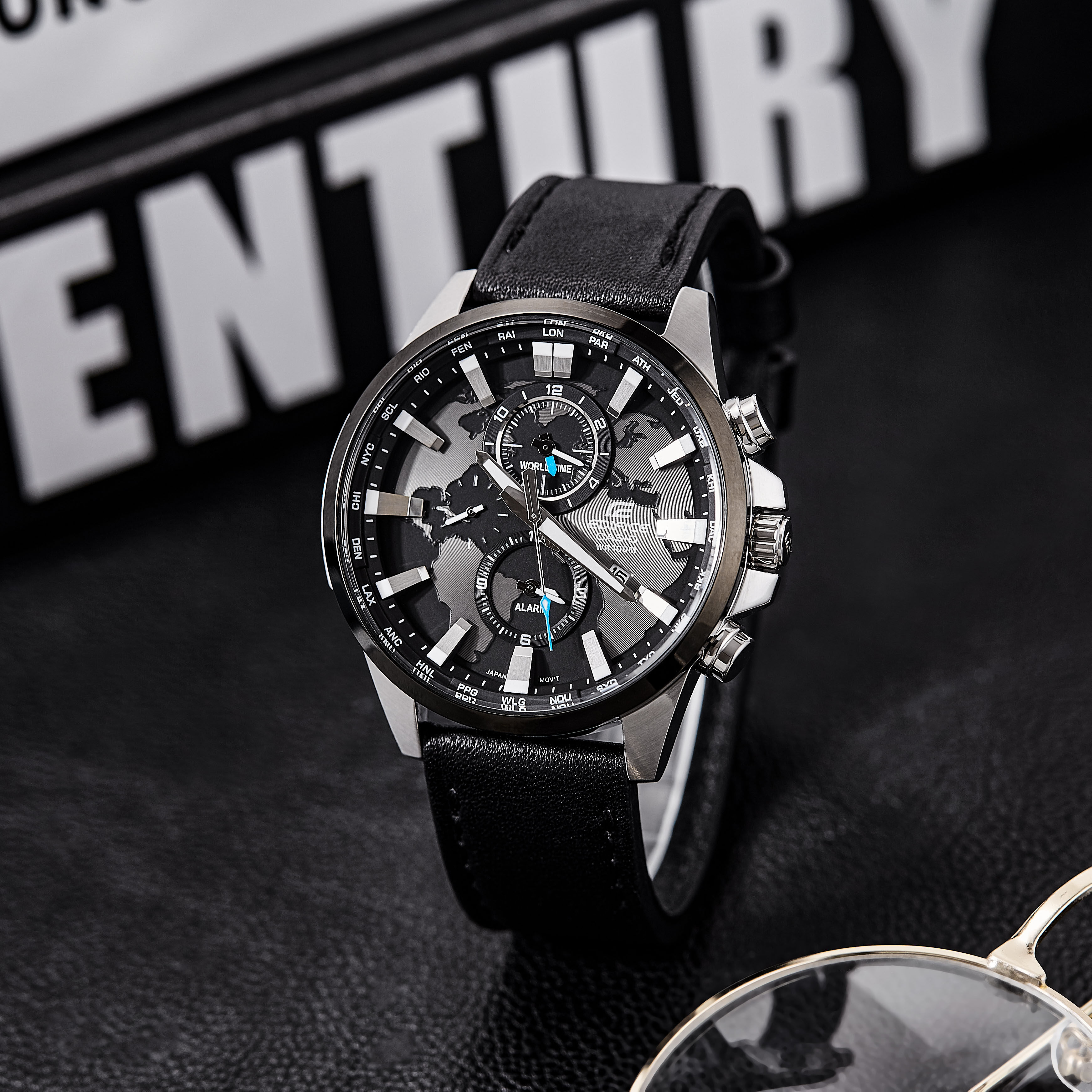 casio卡西欧手表男款edifice防水休闲商务石英表地球之心efr-303l