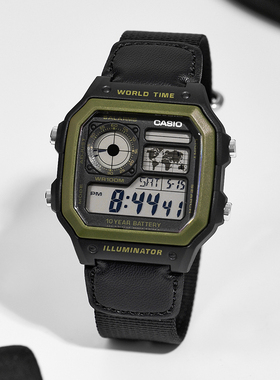 卡西欧CASIO手表狂飙同款电子运动小方块男表AE-1200WHB海外直邮