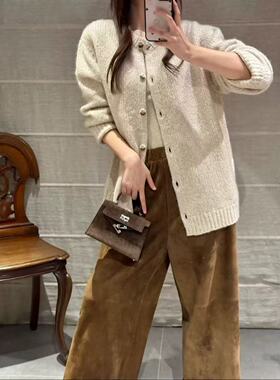 CJZP设计师品牌2025秋冬新款时尚百搭圆领针织开衫女