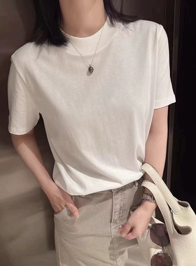 太好穿了自留两色无D推荐ROW柔软舒适小宽松圆领T恤纯色短T
