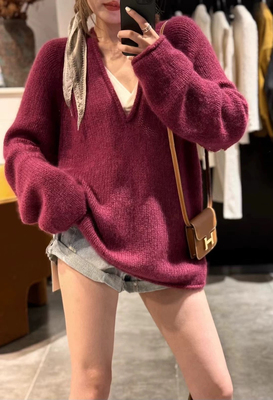 询价私信 设计师品牌CJZP 纯羊绒进口特种纱  套头上衣 女