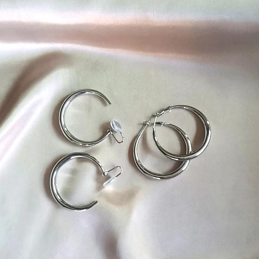 会动的耳圈大素圈灵动耳饰