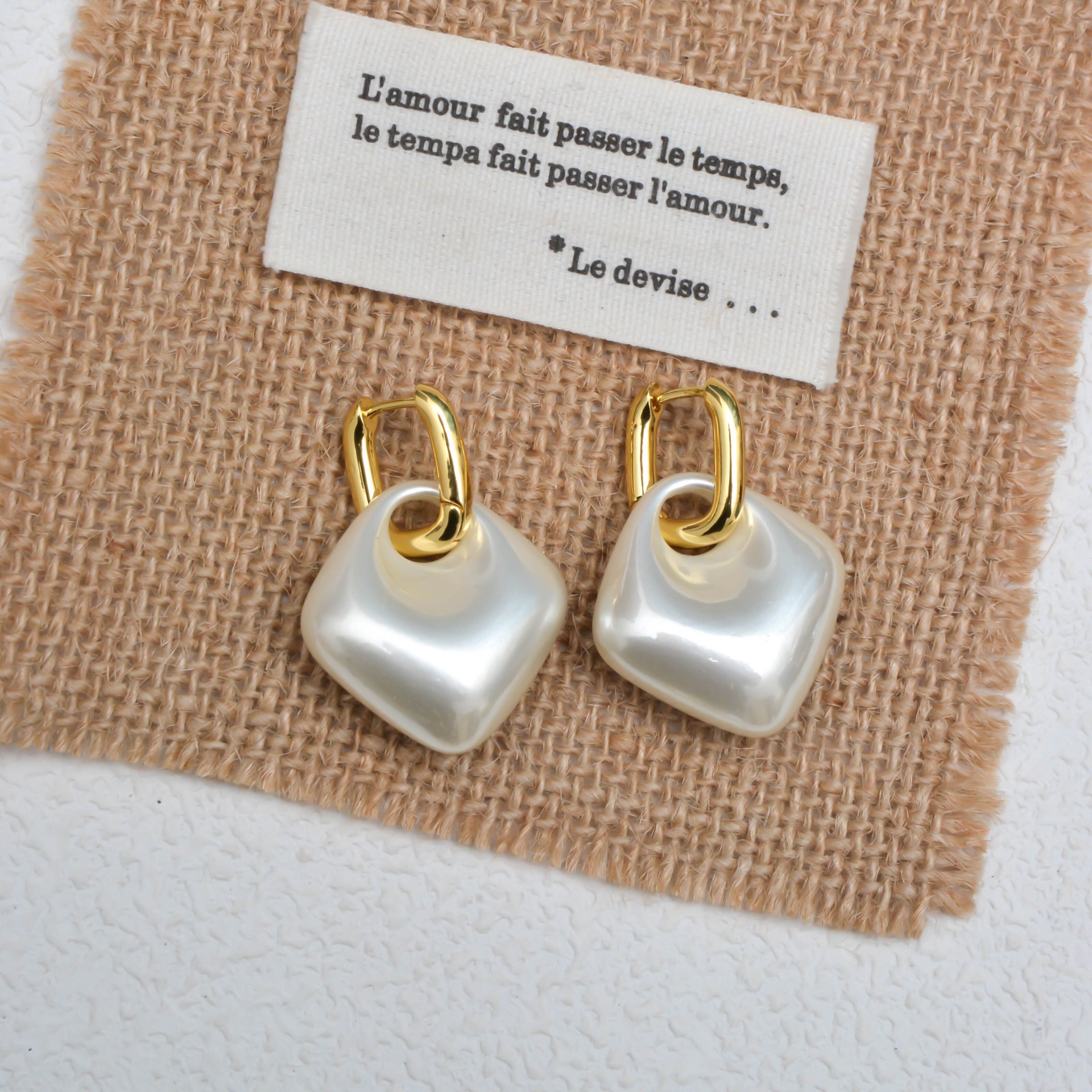 法式夸张菱形流苏耳环