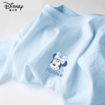 迪士尼女童短袖t恤2026新款夏季女宝纯棉蓝色半袖上衣儿童夏装薄